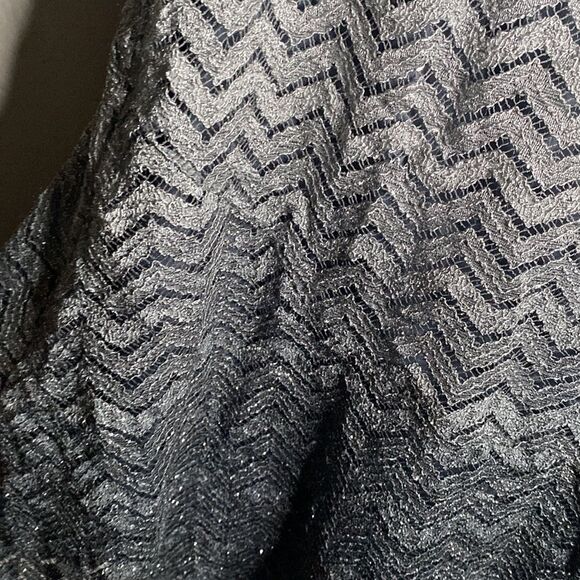 Women’s Metaphor Gray Gradient Chevron glitter sleeves dress A line Size 12 - Picture 4 of 6